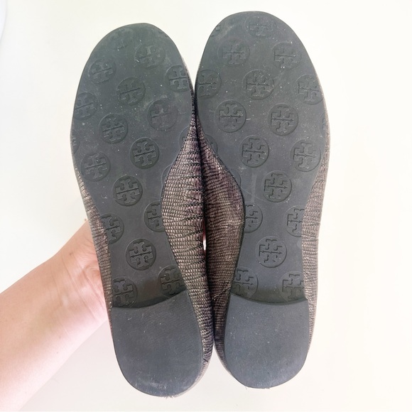 Tory Burch Snakeskin Minnie Ballet Flats Gray 6.5 - Picture 9 of 11